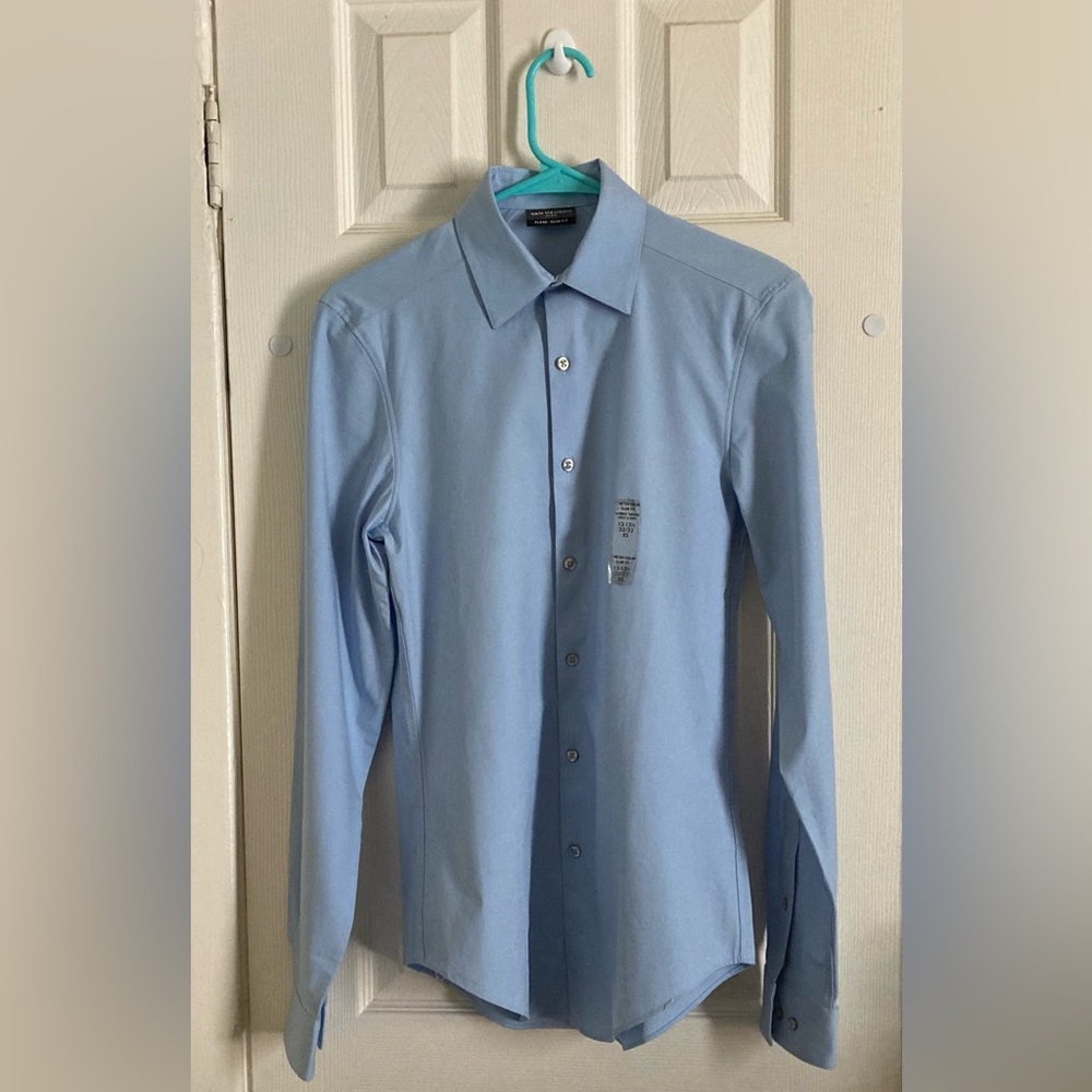 Men’s Van Heusen Blue Long sleeve Dress Shirt Size Small New